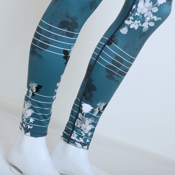 Zyia Floral Stripe Light n’ Tight Leggings Women S - Picture 8 of 13